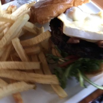 The Brick House - a burger and fries on a plate - American Near Me - Fernie, British Columbia The Brick House - a burger and fries on a plate - American Near Me - Fernie, British Columbia