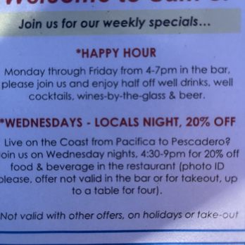 Sam's Chowder House - Seafood Near Me - Half Moon Bay, California Sam's Chowder House - Seafood Near Me - Half Moon Bay, California