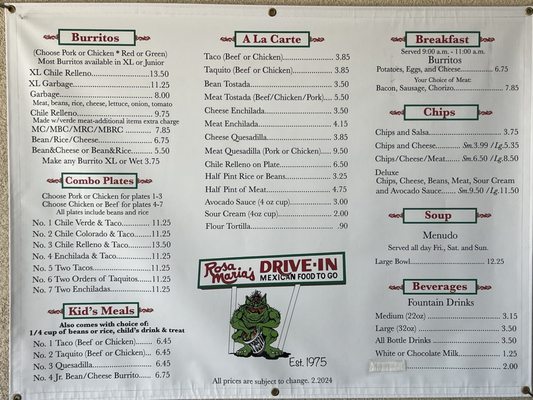 Menu photo 3 Rosa Marias Hesperia, CA