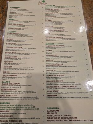 Menu photo 3 T J Carney's Venice, FL