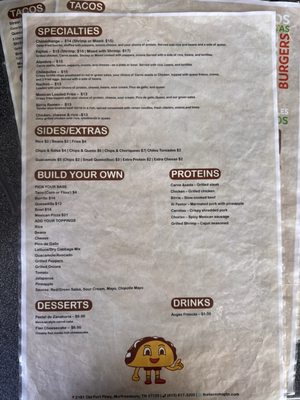 Menu photo 2 The Taco Shop Murfreesboro, TN