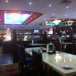 Recessed chandeliers in a traditional red Chinese dining area. Recessed chandeliers in a traditional red Chinese dining area.
