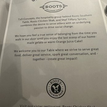 Roots Southern Table - Intro to the Menu - Southern Near Me - Farmers Branch, Texas