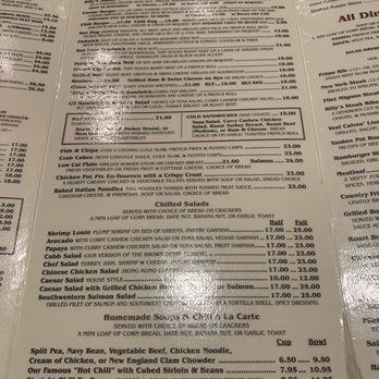 Billy Reeds - Menu - American Near Me - Palm Springs, California