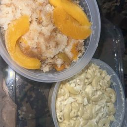 Macaroni salad  Peach cobbler