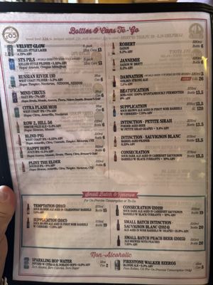 Menu photo 1 Russian River Brewing Santa Rosa, CA Menu photo 1 Russian River Brewing Santa Rosa, CA