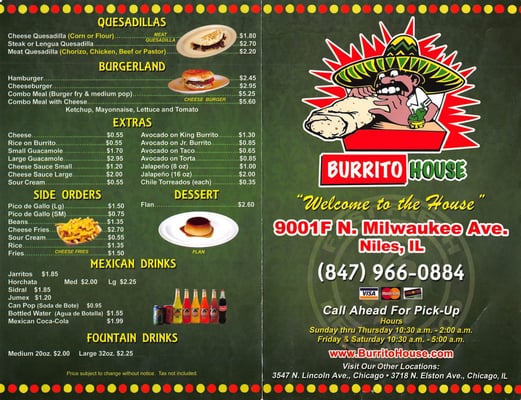 Menu photo 7 Burrito House Niles, IL