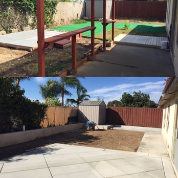 JC Landworks - Top: Junky yard the previous owner left us. Bottom: Amazing concrete work to start our new backyard. - Masonry/Concrete Near Me JC Landworks - Top: Junky yard the previous owner left us. Bottom: Amazing concrete work to start our new backyard. - Masonry/Concrete Near Me