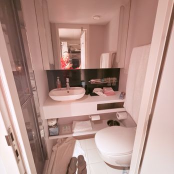 Virgin Voyages - Cabin bathroom - Boat Tours Near Me
