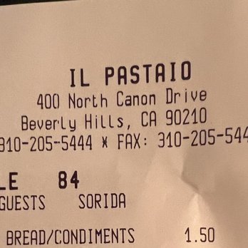Il Pastaio - Charged for bread which ended up tasting bland anyways. - Italian Near Me - Beverly Hills, California