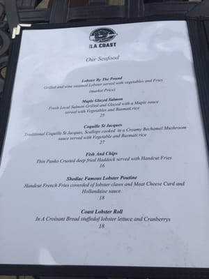 Menu photo 5 La Coast Restaurant et Bar Shediac, NB