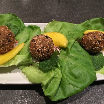 Sarma - pea falafel w/ curry apple lettuce wraps - Middle Eastern Near Me - Somerville, Massachusetts Sarma - pea falafel w/ curry apple lettuce wraps - Middle Eastern Near Me - Somerville, Massachusetts