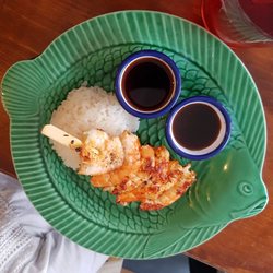 La Crique - Riz/crevettes et sauces soja (plat improvisé pour une enfant de 5ans) Bravo encore