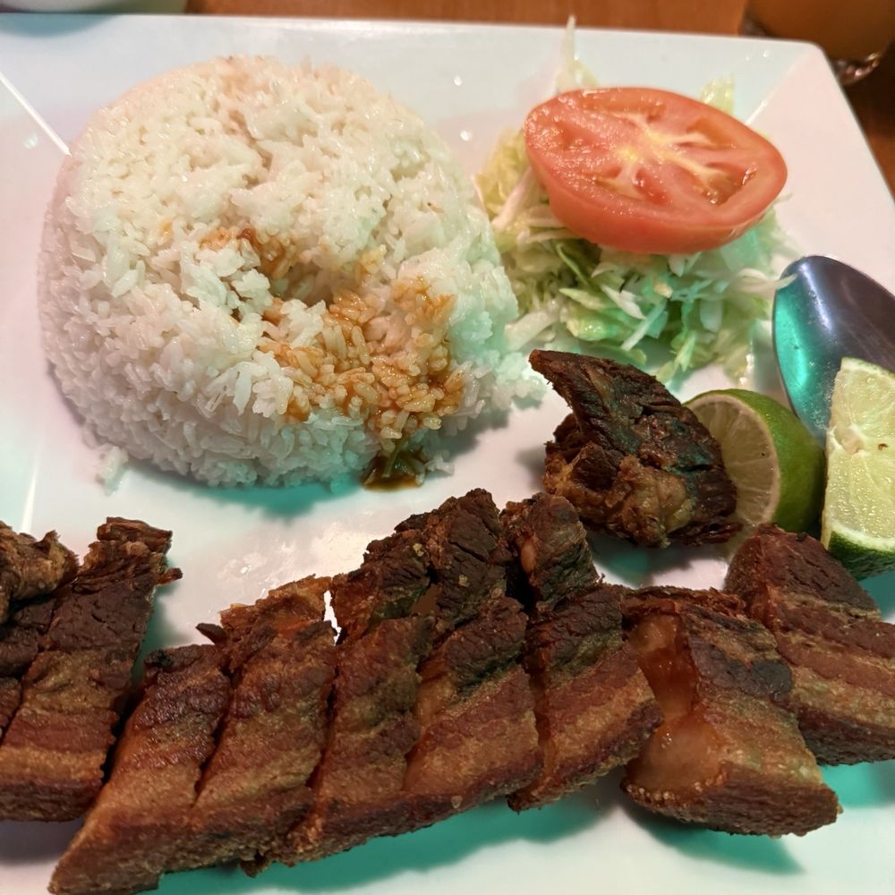 The Lunch Box - Pork chicharrón with rice and beans - Latin American Near Me - Cranston, Rhode Island The Lunch Box - Pork chicharrón with rice and beans - Latin American Near Me - Cranston, Rhode Island