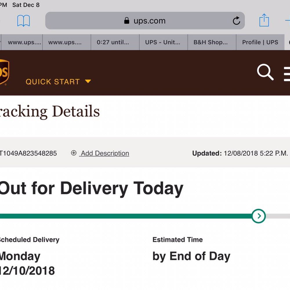 UPS Customer Center - Tracking shows my package is out for delivery today, Dec. 8th yet also scheduled to be delivered on Monday, Dec.10????? - Shipping Centers Near Me - Sylmar, California