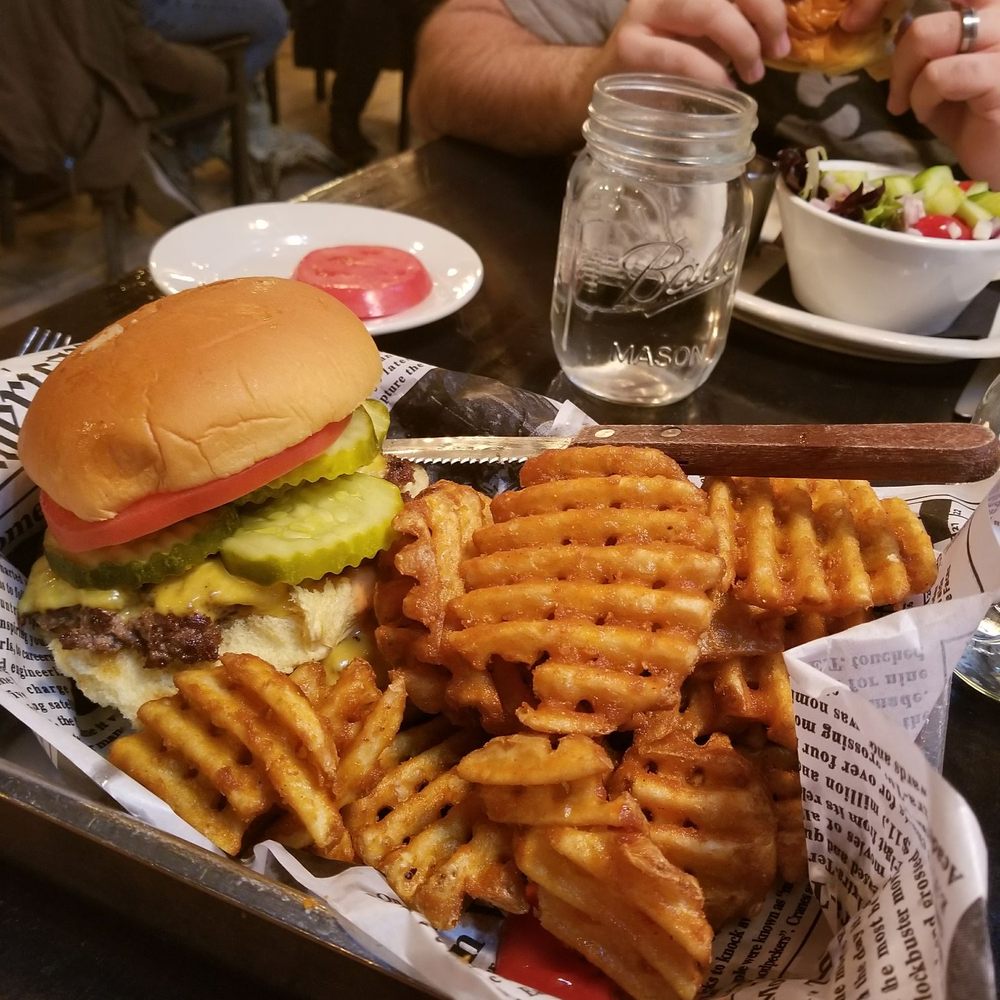 The Committed Pig - Pig mac with sliced tomato and waffle fries - Breakfast & Brunch Near Me - Morristown, New Jersey The Committed Pig - Pig mac with sliced tomato and waffle fries - Breakfast & Brunch Near Me - Morristown, New Jersey
