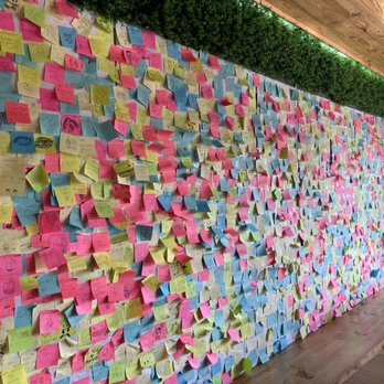 Taichi Bubble Tea - Post it wall to leave cute remarks - Bubble Tea Near Me - Atlanta, Georgia