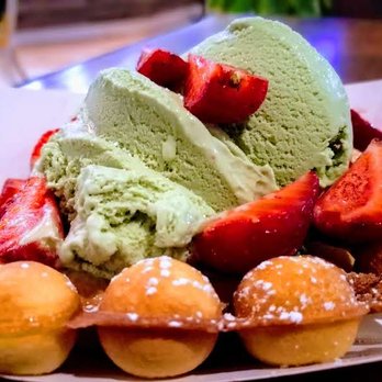 Ktea Cafe - Super tasty egg waffle. Green tea ice cream is also really good and creamy. - Bubble Tea Near Me - Sunnyvale, California