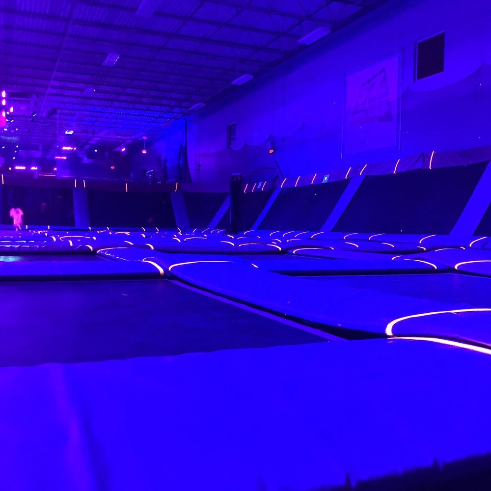 Sky Zone Trampoline Park - Open jump area during GLOW - Trampoline Parks Near Me - Boston Heights, Ohio Sky Zone Trampoline Park - Open jump area during GLOW - Trampoline Parks Near Me - Boston Heights, Ohio