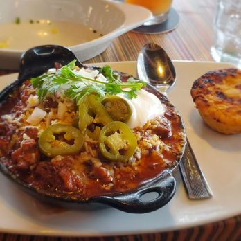 HopSaint Brewing - Burnt ends brisket chili that does not taste as good as it looks along with one puny piece of cornbread - New American Near Me - Torrance, California HopSaint Brewing - Burnt ends brisket chili that does not taste as good as it looks along with one puny piece of cornbread - New American Near Me - Torrance, California