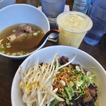 Phnom Penh Noodle Shack - Brisket dry noodles with complimentary pork soup and egg soda - Cambodian Near Me - Long Beach, California Phnom Penh Noodle Shack - Brisket dry noodles with complimentary pork soup and egg soda - Cambodian Near Me - Long Beach, California