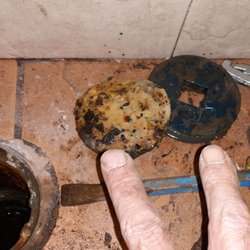 Jet Plumbing & Heating - Test cookie and drain plug left behind in Clean Out.