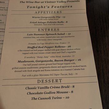 The Wine Bar At Vintner Valley - Feature menu sept 2021 - Pizza Near Me - Morgantown, West Virginia The Wine Bar At Vintner Valley - Feature menu sept 2021 - Pizza Near Me - Morgantown, West Virginia