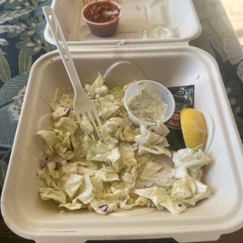 Coconuts Fish Cafe - This was the fish and chips replaced with slaw !!!! Instead of chips - Seafood Near Me - Kihei, Hawaii Coconuts Fish Cafe - This was the fish and chips replaced with slaw !!!! Instead of chips - Seafood Near Me - Kihei, Hawaii