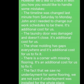 World Flooring & More - 4 - Communication re our feedback - Flooring Near Me World Flooring & More - 4 - Communication re our feedback - Flooring Near Me
