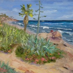 Leah Higgins Fine Art - Quick Ocean study Wind and Sea.