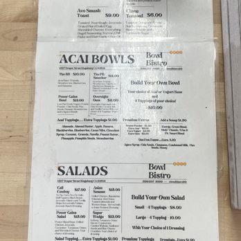 Bowl Bistro 99 - Menu - Salad Near Me - Kingsburg, California Bowl Bistro 99 - Menu - Salad Near Me - Kingsburg, California