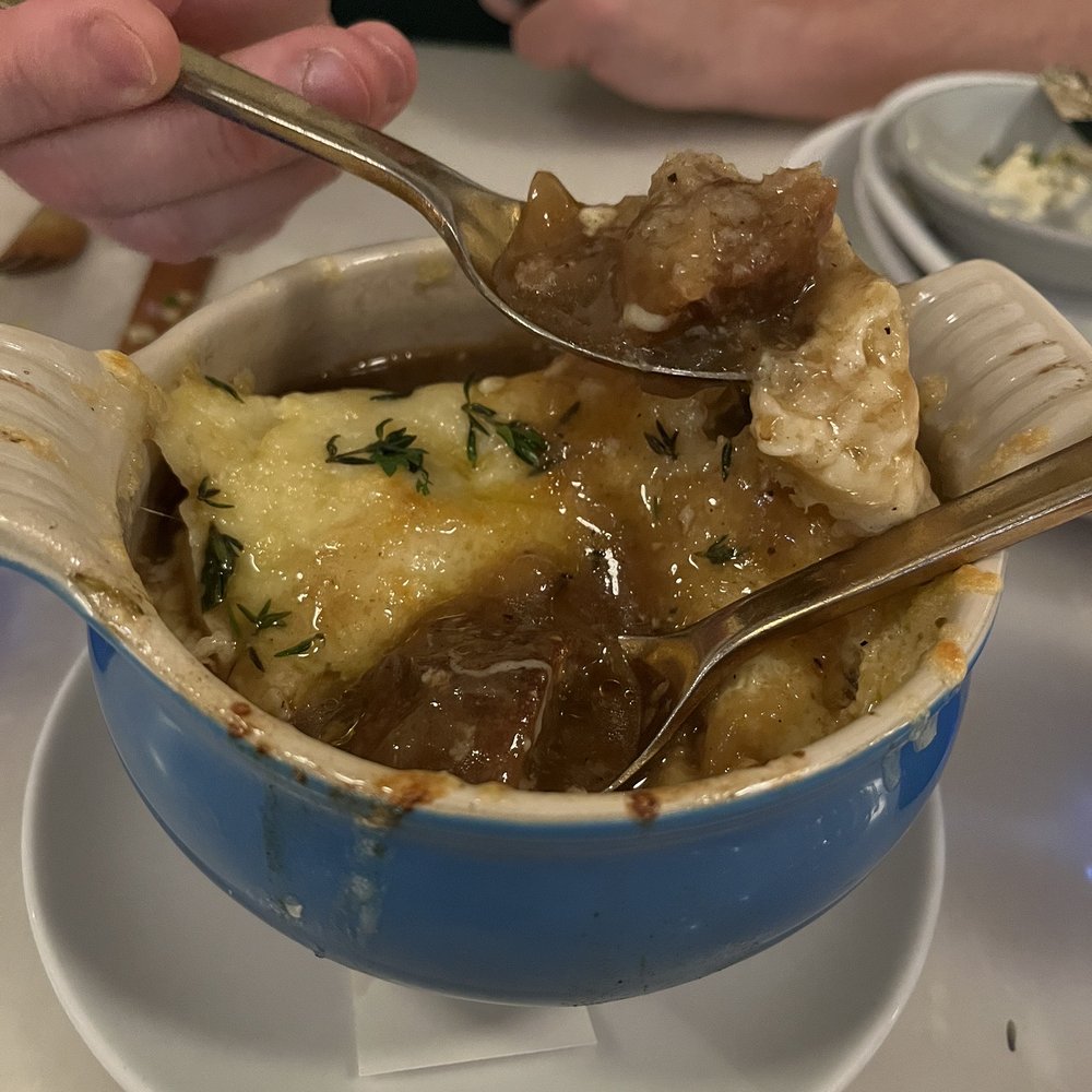 Jolie Restaurant - French onion soup - French Near Me - Raleigh, North Carolina