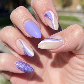 Lovely Nails - Beautiful lilac shimmer gel acrylic set - Nail Salons Near Me - Everett, Washington Lovely Nails - Beautiful lilac shimmer gel acrylic set - Nail Salons Near Me - Everett, Washington