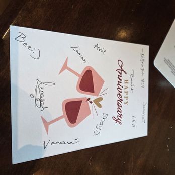 Firebirds Wood Fired Grill - Anniversary card from staff - Seafood Near Me - Columbus, Ohio Firebirds Wood Fired Grill - Anniversary card from staff - Seafood Near Me - Columbus, Ohio