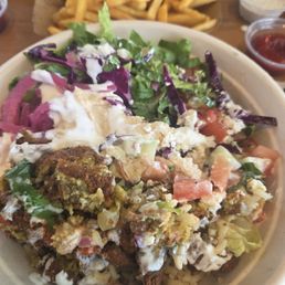 Falafel bowl and side of fries Falafel bowl and side of fries