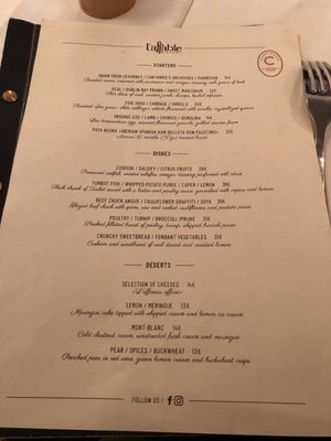 Menu photo 1 L'Affable Paris, 75 Menu photo 1 L'Affable Paris, 75