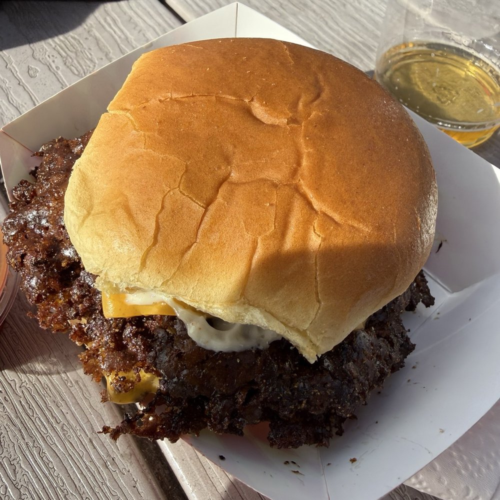 Crispy Boi Burgers - O.G. Smash with four pattys - Food Trucks Near Me - Boulder City, Nevada