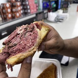 Corned beef and pastrami on Texas toast