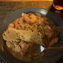 This is the Camarones and Fettuccini with a large swirl of Parmesan cheese which was scrumptious! This is the Camarones and Fettuccini with a large swirl of Parmesan cheese which was scrumptious!
