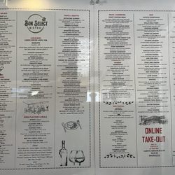 Bon Select Bistro - Menu