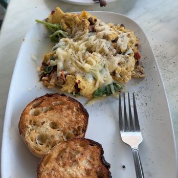 Another Broken Egg Cafe - Bacon,Spinach,and Cheese Omelette with side order of Bacon - Breakfast & Brunch Near Me - Panama City Beach, Florida Another Broken Egg Cafe - Bacon,Spinach,and Cheese Omelette with side order of Bacon - Breakfast & Brunch Near Me - Panama City Beach, Florida