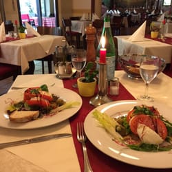 La Fenice - Salads with tomatoes, mozzarella, and arugula. Yummmmmmm!!