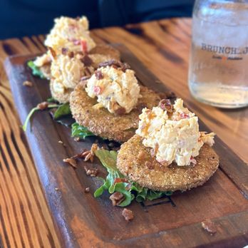 Lunch. Supper! - Fried green tomatoes F.G.T. with Pimiento - New American Near Me - Richmond, Virginia Lunch. Supper! - Fried green tomatoes F.G.T. with Pimiento - New American Near Me - Richmond, Virginia