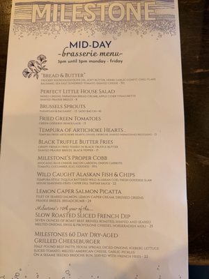 Menu photo 2 Milestone El Dorado Hills, CA Menu photo 2 Milestone El Dorado Hills, CA