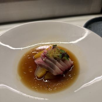 Uchiko Austin - Sea bream with Yuzu sauce - Sushi Bars Near Me - Austin, Texas Uchiko Austin - Sea bream with Yuzu sauce - Sushi Bars Near Me - Austin, Texas