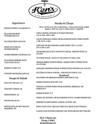 Menu photo 2 Ken's On Western Chicago, IL