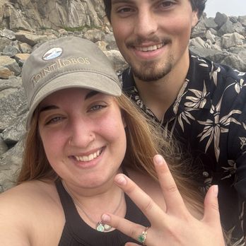 Morro Bay Rock - me getting engaged - Beaches Near Me - Morro Bay, California