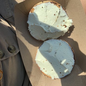 Los Bagels - Garlic Bagel with Plain Cream Cheese - Bakeries Near Me - Eureka, California