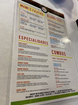 Menu photo 3 Mami’s Mexican Zachary, LA