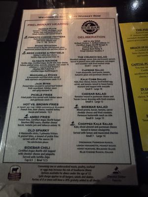 Menu photo 1 Sidebar At Whiskey Row Louisville, KY Menu photo 1 Sidebar At Whiskey Row Louisville, KY